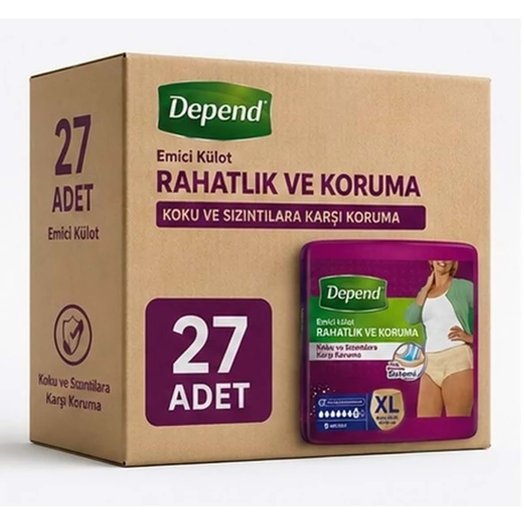 Depend Emici Külot Yetişkin Bezi XL - Extra Large Kadın 27 Adet (3PK*9) ürün görseli 1