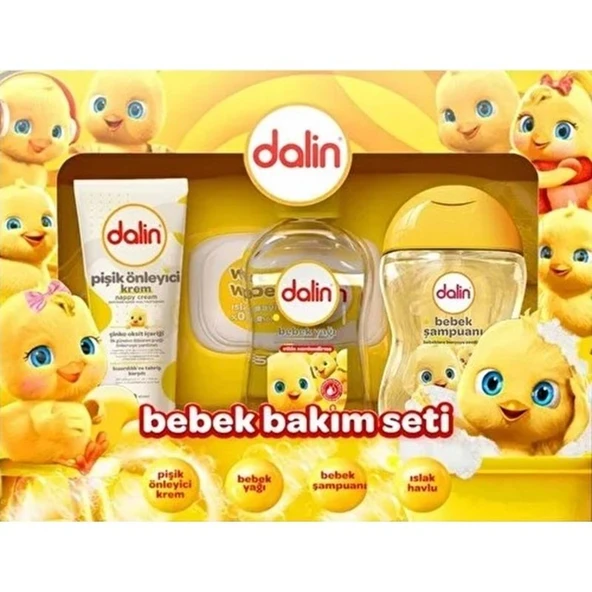 Dalin Bebek Bakım Seti 4 Parça (Kutulu) Yenidoğan Seti ürün görseli 1