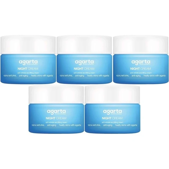 Agarta Doğal Yaşlanma Karşıtı Anti-Age Gece Kremi Su Bazlı 50ML (Kırışıklık/Sıkılaştırıcı) (5Li Set) ürün görseli 1