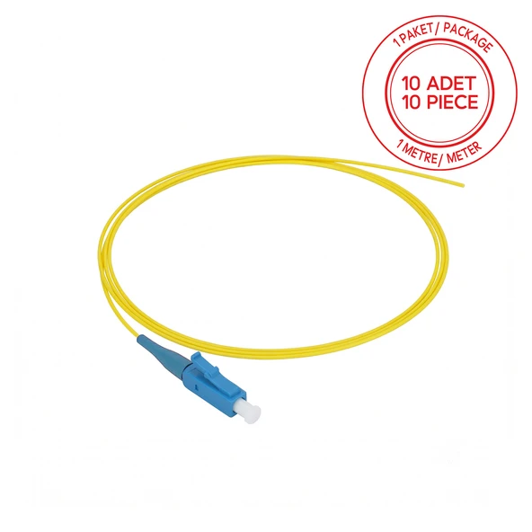 Alfafonet LC/UPC Singlemode Tight Buffer 1 Metre Fiber Optik Pigtail 1 Paket - 10 Adet ürün görseli 1