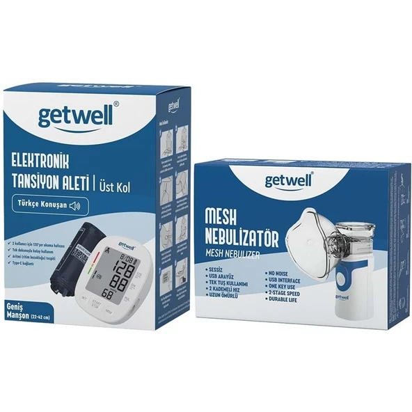 Getwell (Avantaj Pk 3) Konuşan Üst Koldan Tansiyon Aleti - Ölçme Cihazı / Mesh Nebulizatör Şarjlı ürün görseli 1
