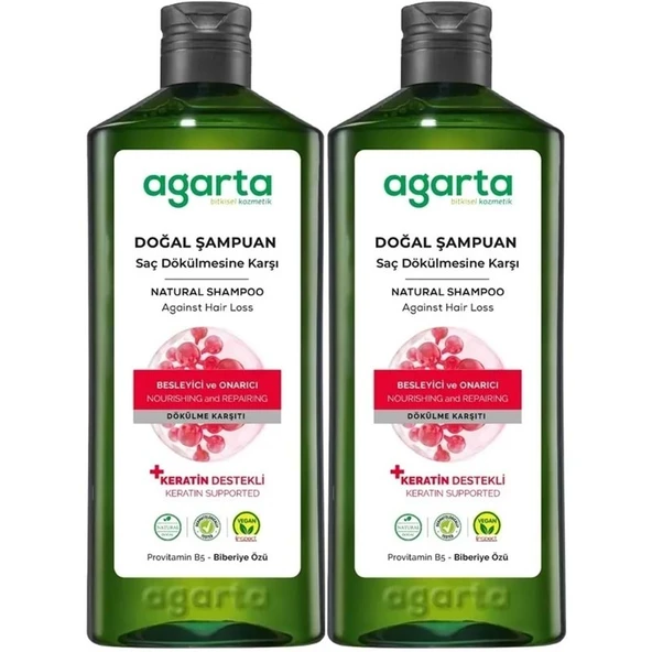 Agarta Doğal Şampuan 400 ML Saç Dökülmesine Karşı Çözüm (2 Li Set) ürün görseli 1