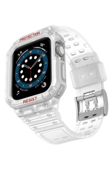 Newface Apple Watch 42mm KR401 Silikon Kordon - Şeffaf ürün görseli 1