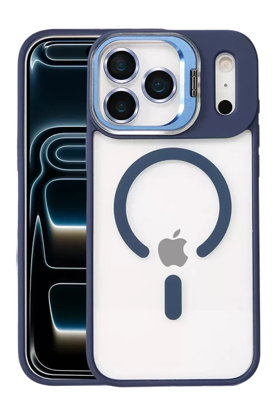 Joko Apple iPhone 17 Pro Remim Lensli Magsafe Standlı Kapak - Lacivert ürün görseli 1