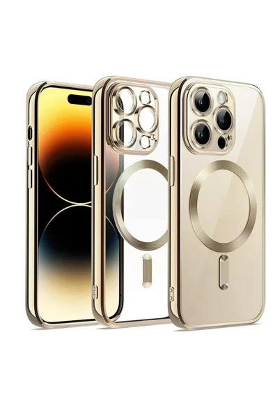 Newface Apple iPhone 13 Pro Max Kılıf Kross Magneticsafe Kapak - Gold ürün görseli 1