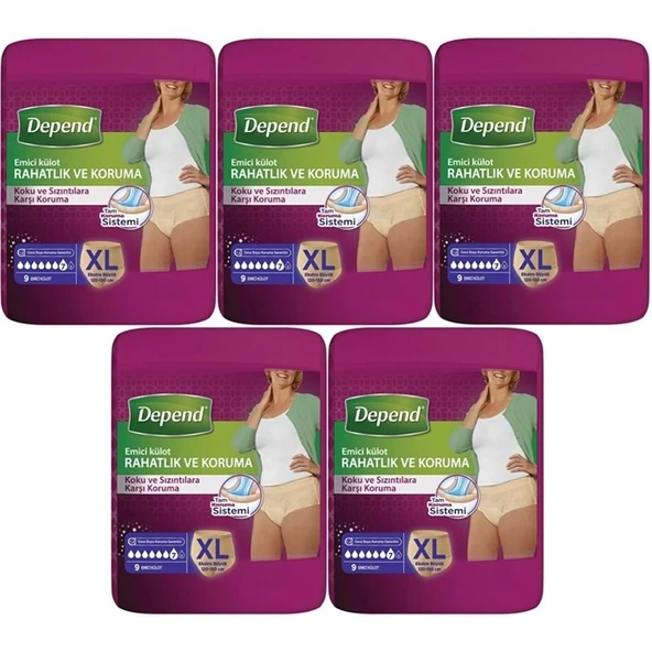 Depend Emici Külot Yetişkin Bezi XL Extra Büyük 45 Adet ürün görseli 1