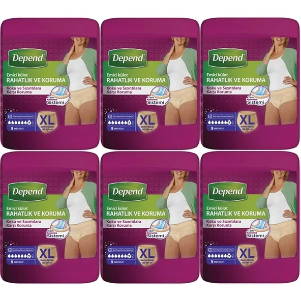 Depend Emici Külot Yetişkin Bezi XL Extra Büyük 54 Adet ürün görseli 1