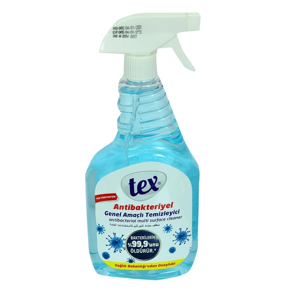 Tex Antibakteriyel Genel Amaçlı Temizleyici Tüm Yüzeyler İçin Spreyli Mavi 750 ML ürün görseli 1