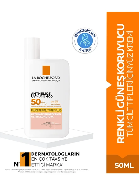 Antehlios Uvmune 400 Spf50+ Renkli Güneş Kremi 50 ml- Tüm Cilt Tipleri İçin ürün görseli 1