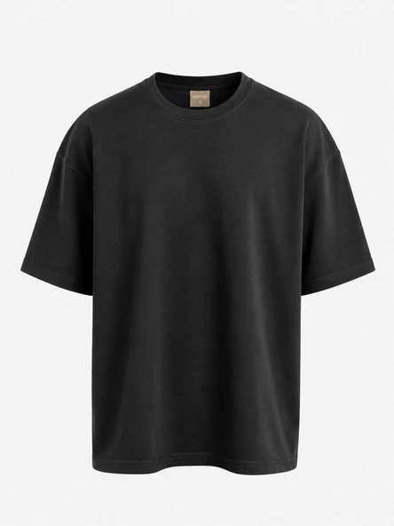 Bordoo Basic Bisiklet Yaka Oversize Kısa Kol Erkek Tişört 7701 - Resim 2