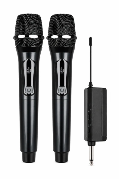 Jrl Wn-19 İkili Kablosuz Mikrofon Seti El Tipi Çiftli Mikrofon, Karaoke, Konferans ve Sahne ürün görseli 1