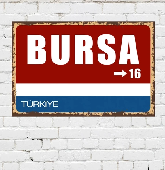 Dekoratif Şehir Plaka Retro Tablo MDF Ahşap Tablo - 16 ürün görseli 1