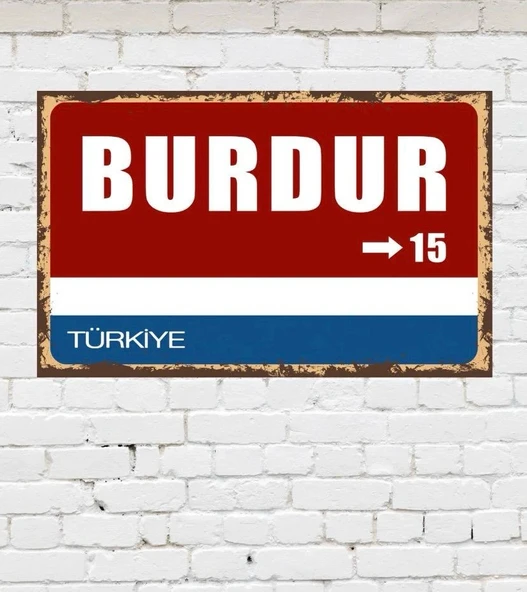 Dekoratif Şehir Plaka Retro Tablo MDF Ahşap Tablo - 15 ürün görseli 1