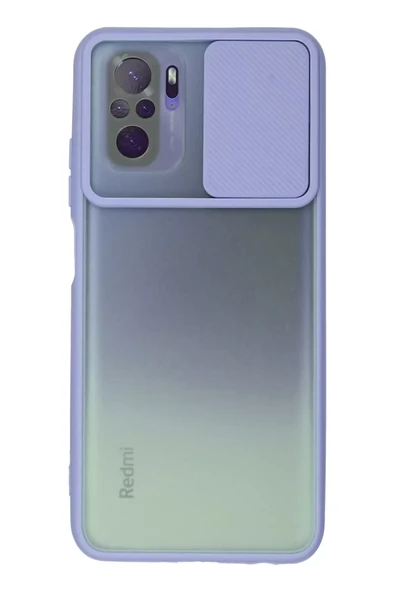 Newface Xiaomi Redmi Note 10 Kılıf Palm Buzlu Kamera Sürgülü Silikon - Lila ürün görseli 1