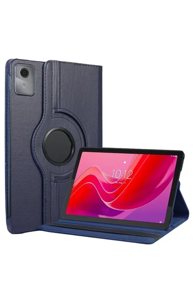 Newface Lenovo Tab M11 TB330FU 360 Tablet Deri Kılıf - Lacivert ürün görseli 1