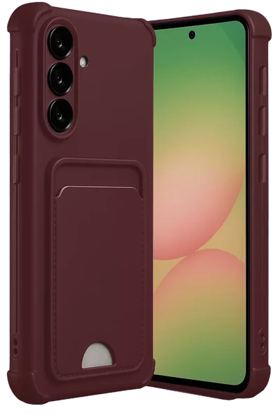 Newface Samsung Galaxy A36 Kılıf Kelvin Kartvizitli Silikon - Bordo ürün görseli 1