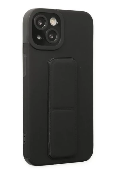 Newface Apple iPhone 14 Plus Kılıf Mega Standlı Silikon - Siyah - Resim 2