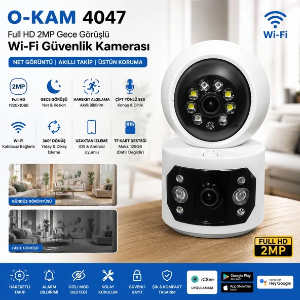O-KAM-4047 2MP MASA ÜSTÜ ÇİFT KAMERA ürün görseli 1