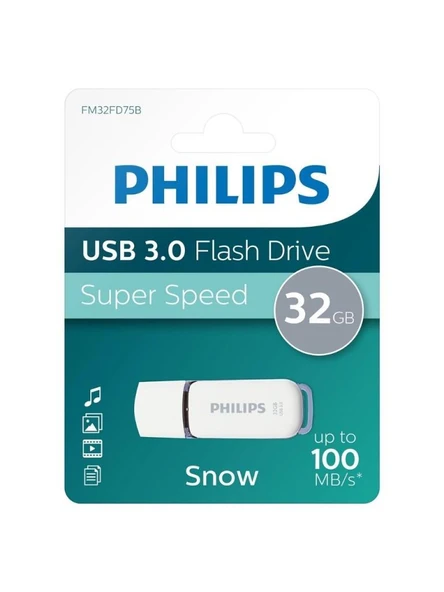 PHILIPS FM32FD75B/00 32 GB Snow USB3.0 Bellek Gri/Beyaz ürün görseli 1