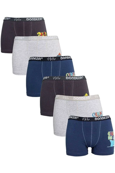 6 adet Düz Baskılı Erkek Çocuk Boxer 506 ürün görseli 1