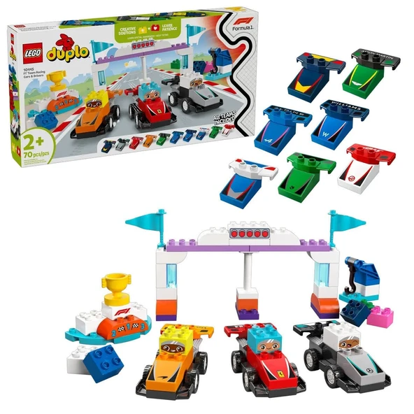10445 Lego Duplo F1 Takımı Yarış Arabaları ve Sürücüleri 70  parça +2aş ürün görseli 1