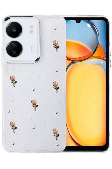 Newface Xiaomi Redmi 13C Fiyonk Desenli Kapak - Desen 6 ürün görseli 1