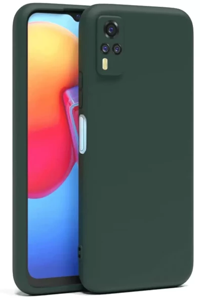 Newface Vivo Y53S Kılıf Nano içi Kadife Silikon - Koyu Yeşil ürün görseli 1