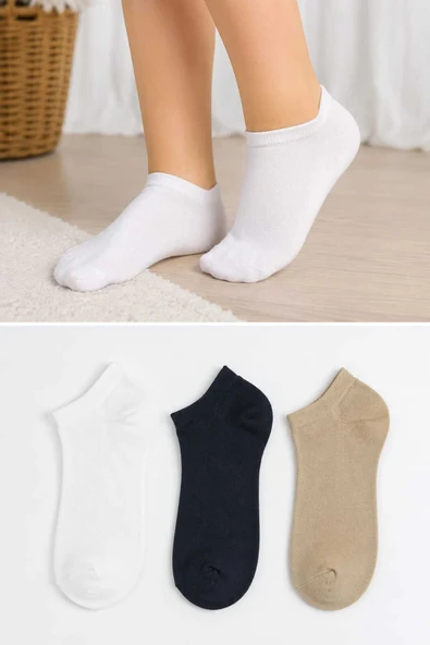 BAMBOO YIKAMALI YAZLIK 5-6 YAŞ 3LÜ ÇOCUK PATİK ÇORAP ürün görseli 1