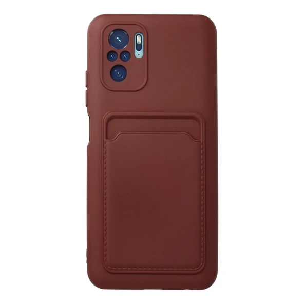 Xiaomi Redmi Note 10s Kılıf Kelvin Kartvizitli Silikon - Bordo ürün görseli 1