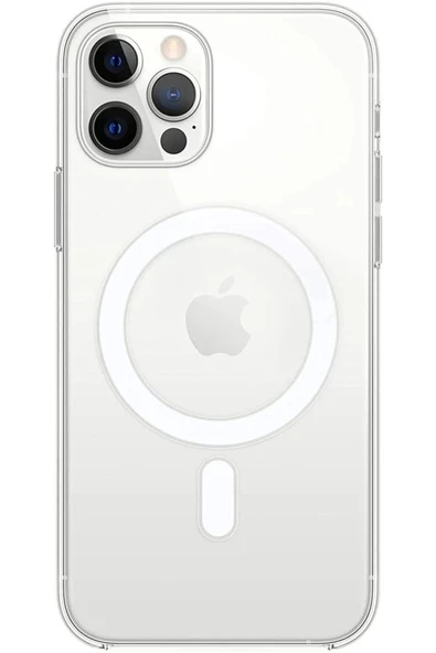 Iphone 12 Pro Kılıf Kamera Lens Korumalı Magsafe Destekli Şeffaf Darbe Emici Sert Kapak ürün görseli 1
