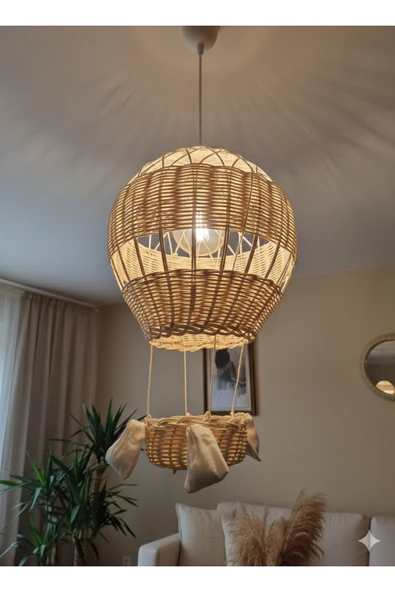 Niobehome Uçan Balon Rattan Avize R30 ürün görseli 1