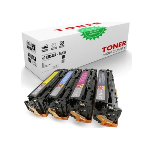 Hp Cb540A/41A/42A/43A Uyumlu 4'Lü Set Toner /Wb/125A/Cp1510/Cp121 ürün görseli 1