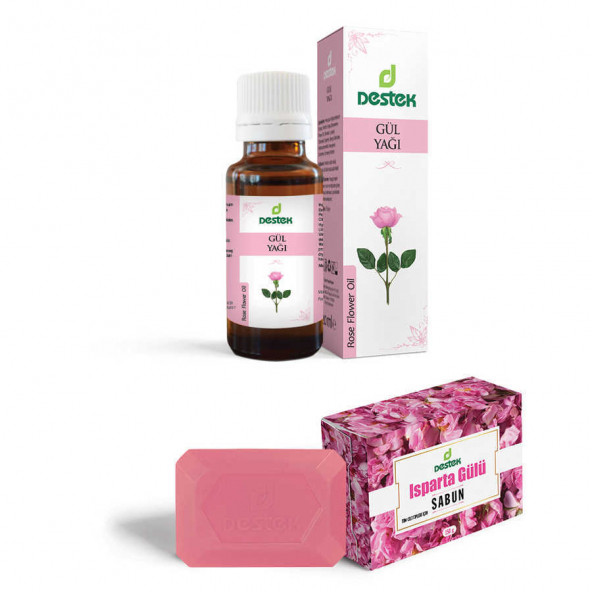 Destek Gül Yağı 20ml-Isparta Gülü Sabunu 150g (2'liSet) ürün görseli 1