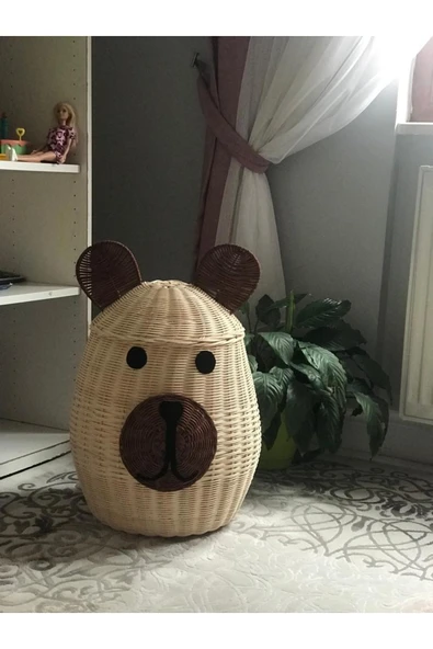 HEMA BAMBU Rattan Ayıcık Çamaşır Sepeti ürün görseli 1