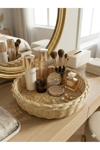Niobehome Rattan Bambu Dekoratif Sepet ürün görseli 1