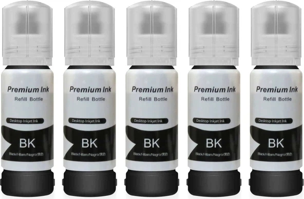 Epson Ecotank L3151 İçin5 Adet Siyah Photoink Mürekkep ürün görseli 1