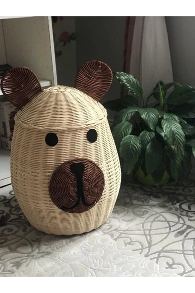 HEMA BAMBU Rattan Ayıcık Çamaşır Sepeti - Resim 3