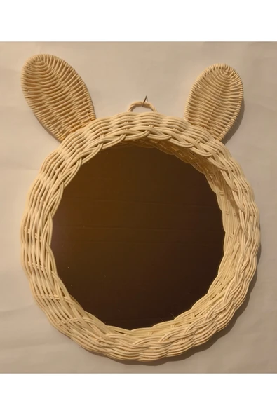 Niobehome Doğal Rattan Kulaklı Çocuk Odası Ayna (30 cm)- Bohem Ayna ürün görseli 1