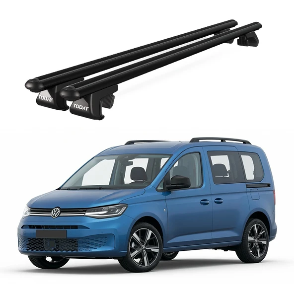 Volkswagen Caddy Life 5D (2015 Ve Sonrası) Uyumlu Siyah Ara Atkı Port Bagaj Tavan Barı ürün görseli 1