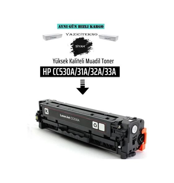 Hp Cc530A Siyah Uyumlu Toner /Np/304A/Cm2320/Cm2320N/Cp2025/Cm33 ürün görseli 1
