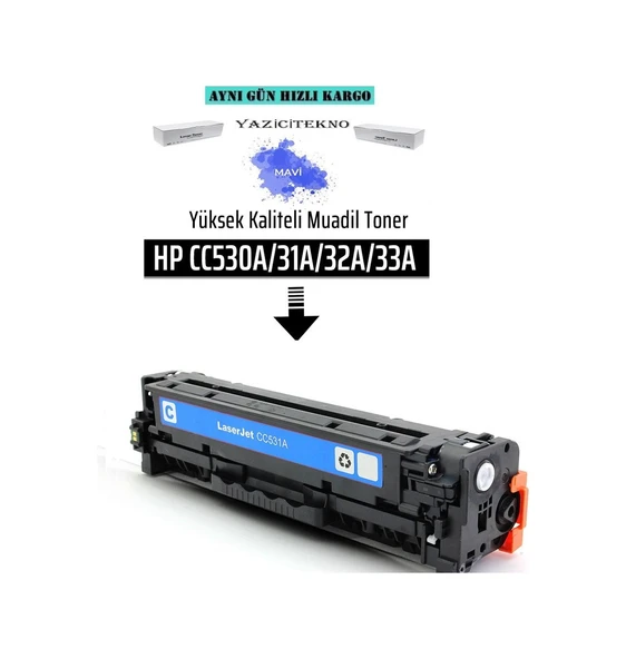 Hp Cc531A Mavi Uyumlu Toner /Np/304A/Cm2320/Cm2320N/Cp2025/Cm332 ürün görseli 1