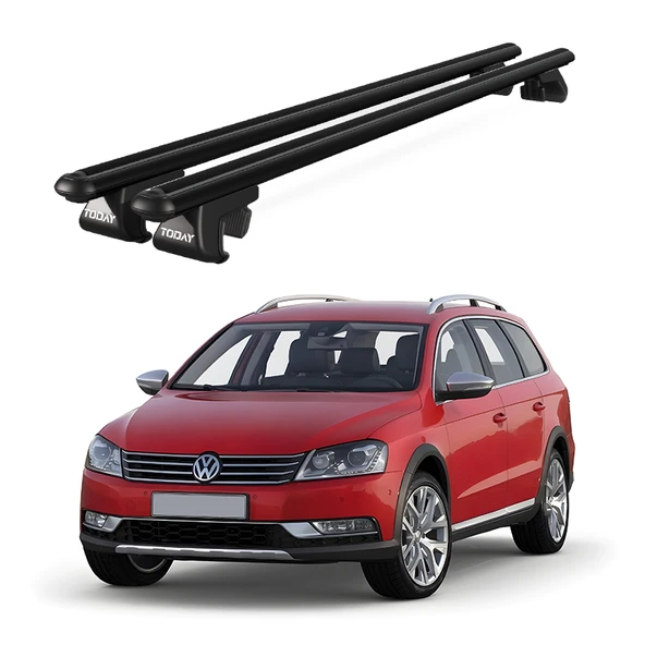 Volkswagen Passat Alltrack B7 (2008 Ve Sonrası) Uyumlu Siyah Ara Atkı Port Bagaj Tavan Barı ürün görseli 1