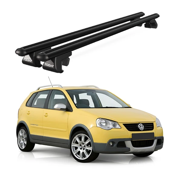 Volkswagen Polo Cross (2006-2009) Uyumlu Siyah Ara Atkı Port Bagaj Tavan Barı ürün görseli 1