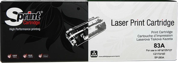 Hp Laserjet Pro Mfp M127Fn Sprint Cf283A Uyumlu Siyah Toner (8... ürün görseli 1