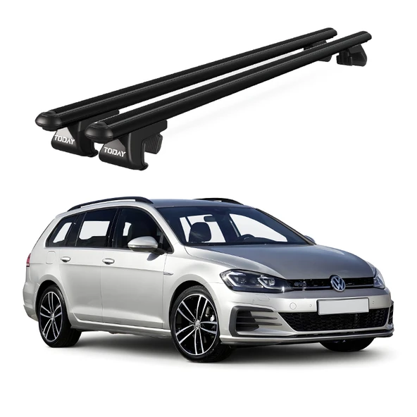 Volkswagen Golf Alltrack (2015 Ve Sonrası) Uyumlu Siyah Ara Atkı Port Bagaj Tavan Barı ürün görseli 1