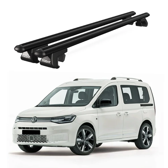 Volkswagen Caddy Van (2015 Ve Sonrası) Uyumlu Siyah Ara Atkı Port Bagaj Tavan Barı ürün görseli 1
