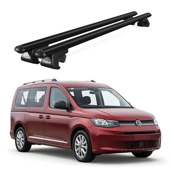 Volkswagen Caddy Maxi Life 5D (2015 Ve Sonrası) Uyumlu Siyah Ara Atkı Port Bagaj Tavan Barı ürün görseli 1