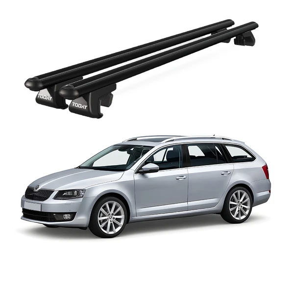 Venüs Skoda Octavia Wagon (2013 Ve Sonrası) Uyumlu Siyah Ara Atkı Port Bagaj Tavan Barı ürün görseli 1