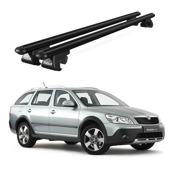 Venüs Skoda Octavia Scout (2007-2013) Uyumlu Siyah Ara Atkı Port Bagaj Tavan Barı ürün görseli 1