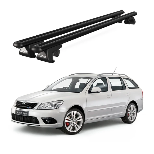 Venüs Skoda Octavia Wagon (2004-2013) Uyumlu Siyah Ara Atkı Port Bagaj Tavan Barı ürün görseli 1